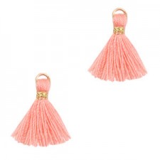Quaste Ibiza Style 1.5cm Gold-burnt coral pink
